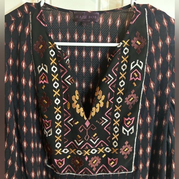 HALEBOB V Neck long sleeve blouse size Large - Picture 2 of 14